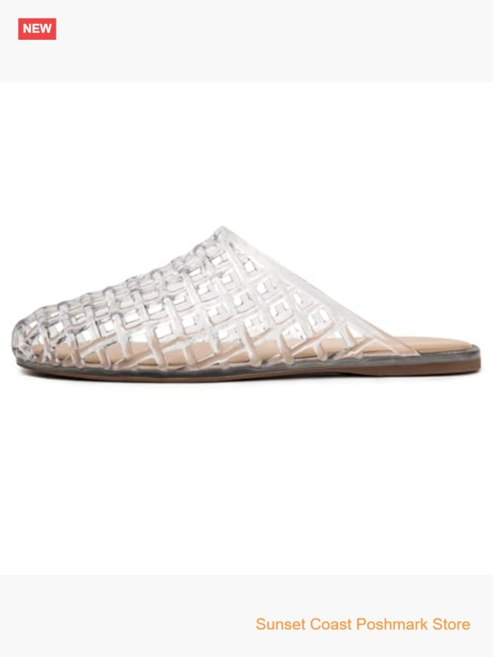 Women's Jelly Slide Sandals Closed Toe Breathable Mesh Hollow Slip On - Picture 4 of 6